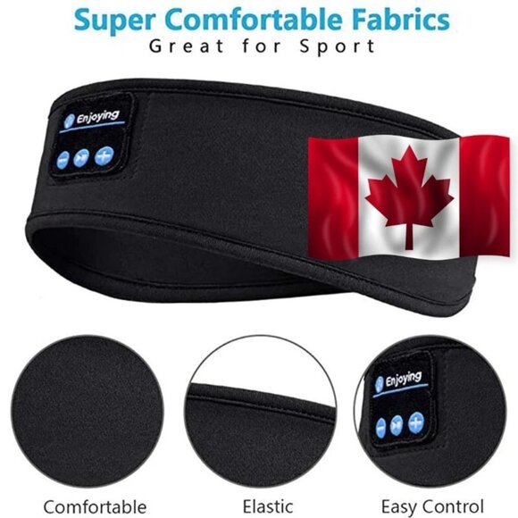 Sleep Bluetooth Headband/Eye Mask Headphones Side Sleeping Running Workout Soft - Picture 1 of 9